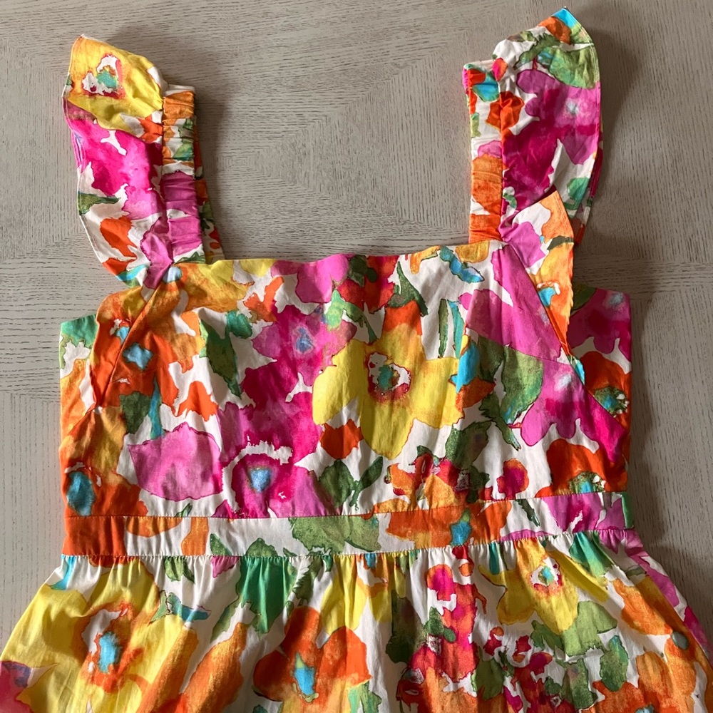 London Times Floral Maxi Dress in Pink, Yellow, Orange, Green - Picture 4 of 12